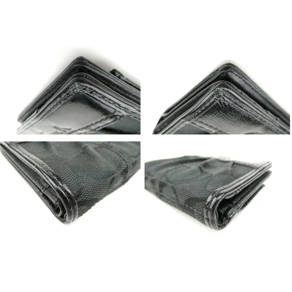 Coach Signature Black Small Bifold Wallet